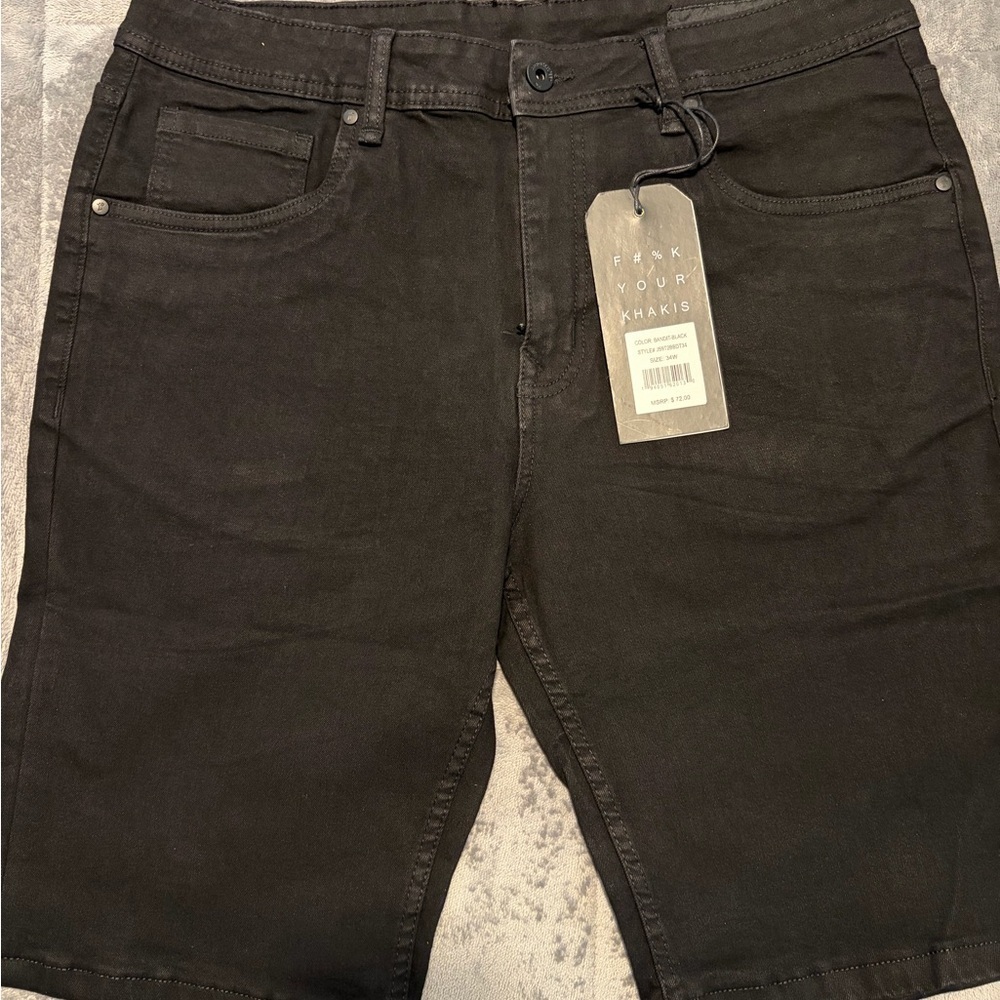 The Perfect Jean NYC Men's Black Stretch Jean Shorts NWT 34W